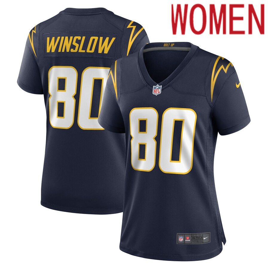 Women Los Angeles Chargers #80 Kellen Winslow Nike Navy Retired Player NFL Jersey->women nfl jersey->Women Jersey